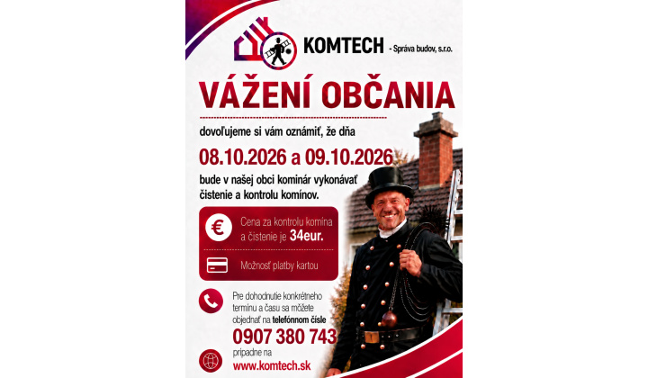 Čistenie a kontrola komínov