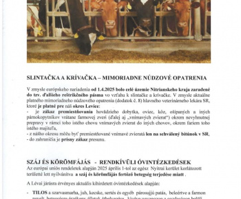Aktuality / MIMIORIADNE NÚDZOVÉ OPATRENIA - foto