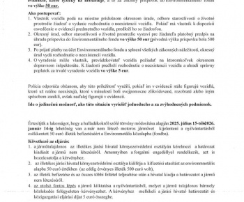 Aktuality / Vyradenie neexistujúceho vozidla z evidencie- Nemlétező jármű kiiktatása a nyilvántartásból - foto