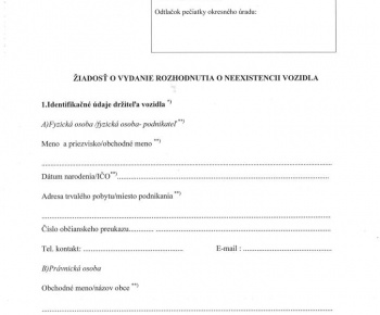 Aktuality / Vyradenie neexistujúceho vozidla z evidencie- Nemlétező jármű kiiktatása a nyilvántartásból - foto