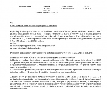 Aktuality / Výzva na výkon jarnej preventívnej celoplošnej deratízácie - foto