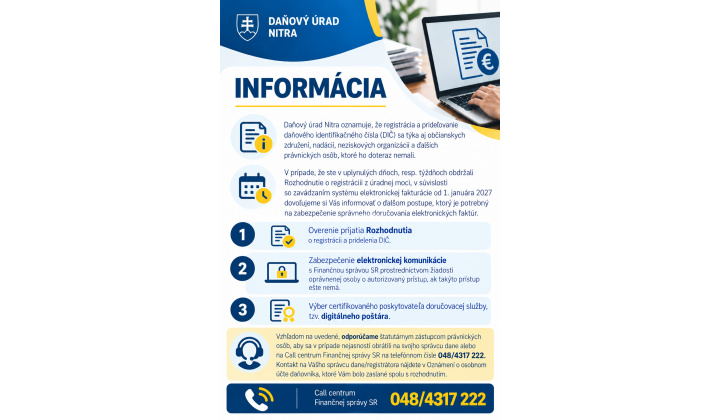 INFORMÁCIA o e-faktúrach