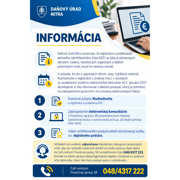 INFORMÁCIA o e-faktúrach