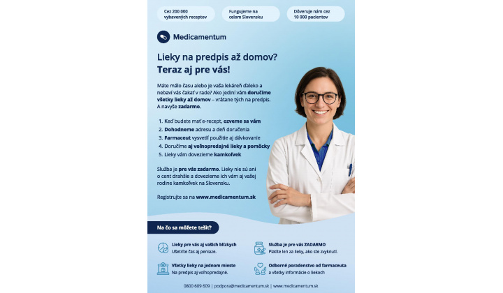 Informačný leták - doručenie liekova až domov