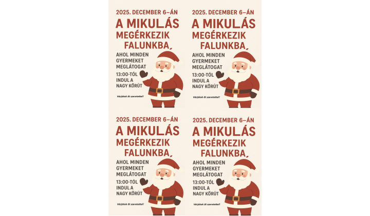 Télapó jön a községünkbe