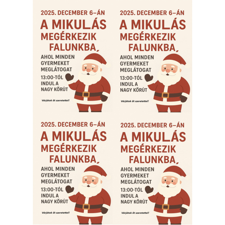 Télapó jön a községünkbe